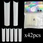 3XL SQUARE "No C Curve" Nail Tips NATURAL (REFILLS) #11