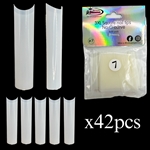 3XL SQUARE "No C Curve" Nail Tips NATURAL (REFILLS) #7