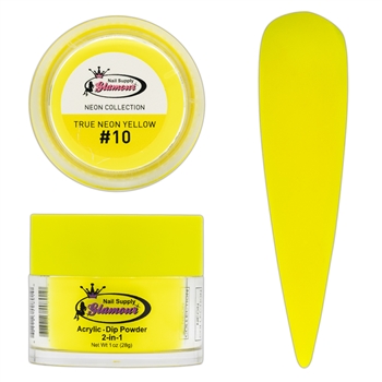 2 in 1 Acrylic & Dip NEON Collection TRUE NEON YELLOW #10  1oz