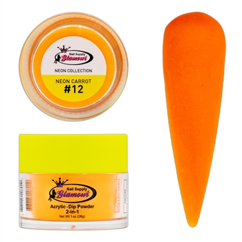 2 in 1 Acrylic & Dip NEON Collection NEON CARROT #12 1oz