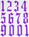 Calligraphy NUMBERS 0-10 Nail Stickers (Purple) # 182