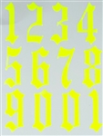 Calligraphy NUMBERS 0-10 Nail Stickers (Yellow) # 185