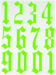 Calligraphy NUMBERS 0-10 Nail Stickers (Green) # 186