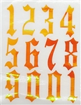 Calligraphy NUMBERS 0-10 Nail Stickers (Orange AB) # 245