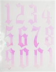 Calligraphy NUMBERS 0-10 Nail Stickers (Lt Pink AB) # 247