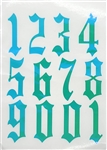 Calligraphy NUMBERS 0-10 Nail Stickers (Turquoise AB) # 250