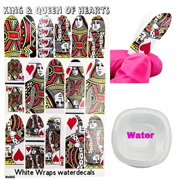 King Queen Hearts Valentines WATER Decals #665 (NOT Stickers)