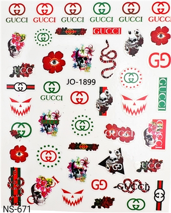 Gucci Halloween Designer Nail Stickers #671