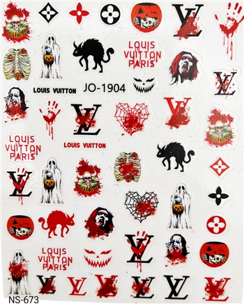LV Halloween Designer Nail Stickers #673
