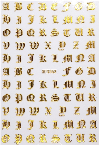 GOLD Calligraphy Stickers (A-Z )