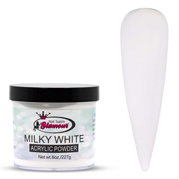 Glamour MILKY WHITE Acrylic Powder 8 oz.