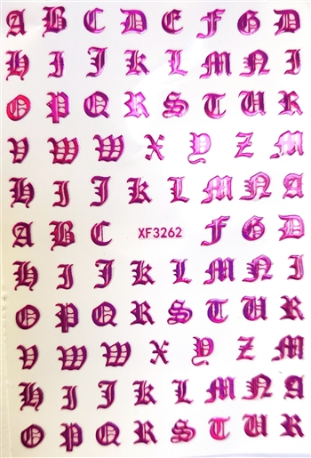 PINK Calligraphy Stickers (A-Z )