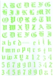 NEON GREEN Calligraphy Stickers (A-Z/0-9)