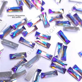 SWAROVSKI 2555 COSMIC BAGUETTE CRYSTAL AB 8X2.6MM