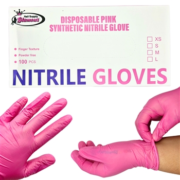 PINK Nitrile Gloves 100 pcs (Choose Your Size)