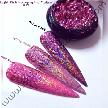 LIGHT PINK Holographic Flakes #39