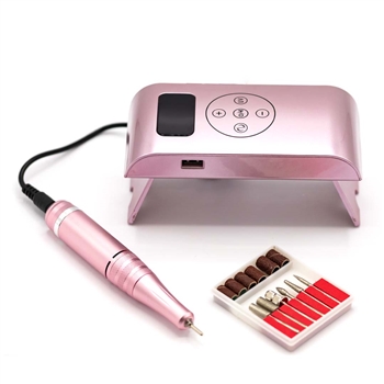 2 in 1 Electric Nail Drill Machine UV LED Lamp ( Rose Gold )