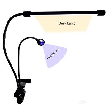 2 in 1 Slim Flex & UV/LED Desk Lamp ( BLACK )