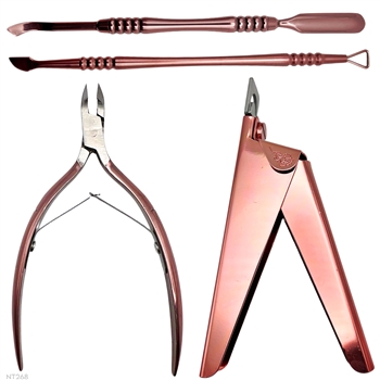 Pink Rose Gold NAIL TIP CUTTER (4 pc Set)