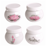 Porcelain Liquid Jar with Lid : Assorted Flower Design only comes 1