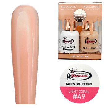 NUDES Gel Polish / Nail Lacquer DUO LIGHT CORRAL # 49