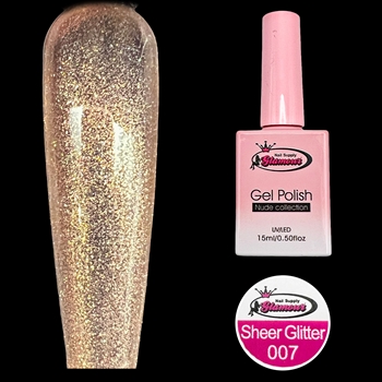 NUDE COLLECTION Gel Polish  SHEER GLITTER # 007