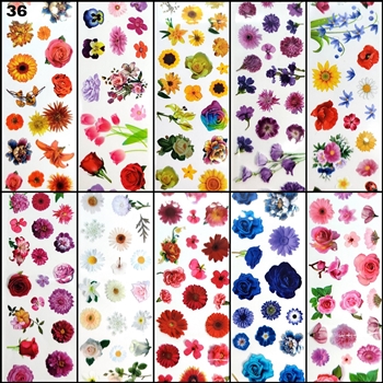 FLOWERS MIX Foil Transfer set (10 designs) # 36