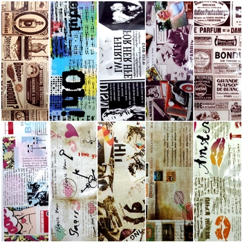 Newspaper Foil Transfer set (10 designs) # 25