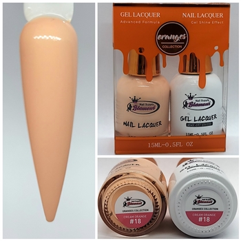 ORANGES Gel Polish / Nail Lacquer DUO CREAM ORANGE # 18