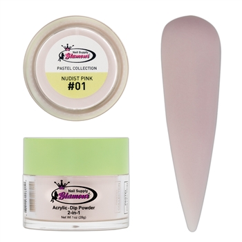 2 in 1 Acrylic & Dip PASTEL Collection NUDIST PINK #01 1oz