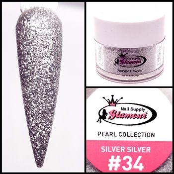 Glamour PEARL Acrylic collection SILVER SILVER 1 oz #34