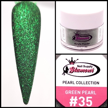 Glamour PEARL Acrylic collection GREEN PEARL 1 oz #35