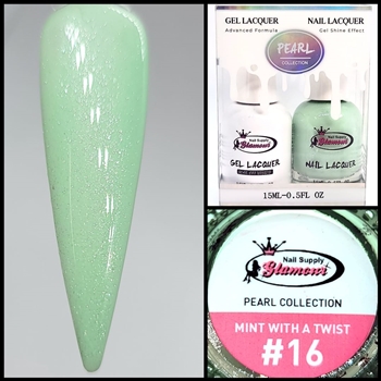 PEARL Gel Polish / Nail Lacquer MINT WITH A TWIST #16