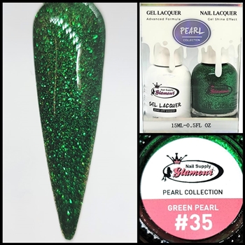 PEARL Gel Polish / Nail Lacquer GREEN PEARL #35
