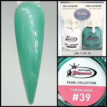 PEARL Gel Polish / Nail Lacquer DUO TURQAUOISE #39