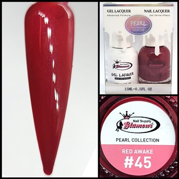 PEARL Gel Polish / Nail Lacquer RED AWAKE #45