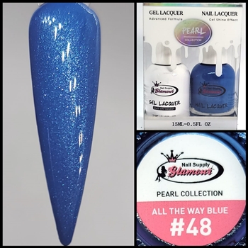 PEARL Gel Polish / Nail Lacquer ALL THE WAY BLUE #48