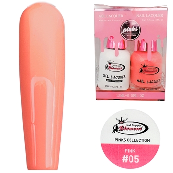 PINKS Gel Polish / Nail Lacquer DUO PINK # 05