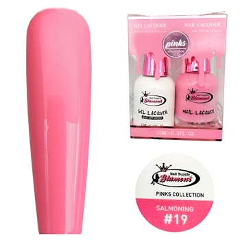 PINKS Gel Polish / Nail Lacquer DUO SALMONING # 19