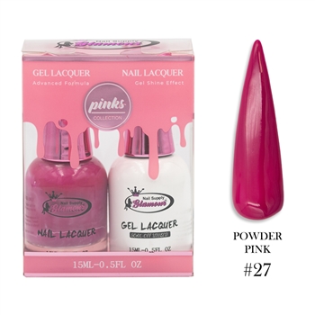 PINKS Gel Polish / Nail Lacquer DUO RASPBERRY # 27