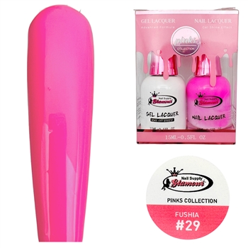 PINKS Gel Polish / Nail Lacquer DUO FUSHIA # 29