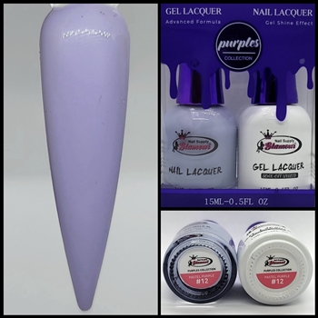 PURPLES Gel Polish / Nail Lacquer DUO PASTEL PURPLE # 12