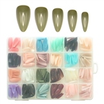 Color Press On Nail Tips / Short Almond