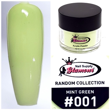 Glamour RANDOM Acrylic collection MINT GREEN 1 oz #001