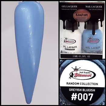 RANDOM Gel Polish / Nail Lacquer DUO GREYISH BLUEISH #7