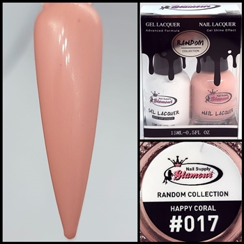 RANDOM Gel Polish / Nail Lacquer DUO HAPPY CORAL #17