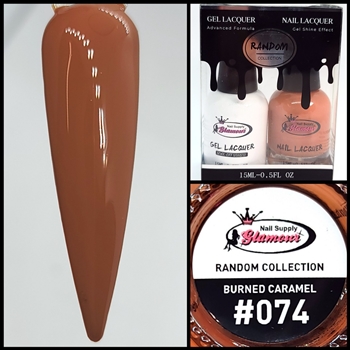 RANDOM Gel Polish / Nail Lacquer DUO BURNED CARAMEL #74