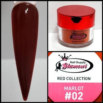 Glamour RED Acrylic collection MARLOT 1 oz #02