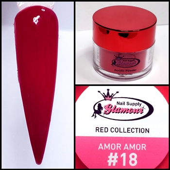 Glamour RED Acrylic collection AMOR AMOR 1 oz #18