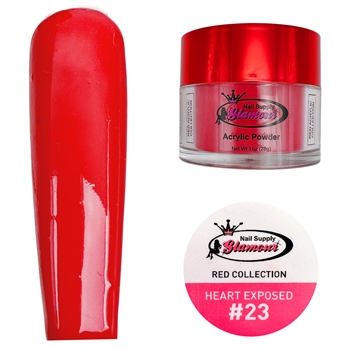 Glamour RED Acrylic collection HEART EXPOSED 1 oz #23